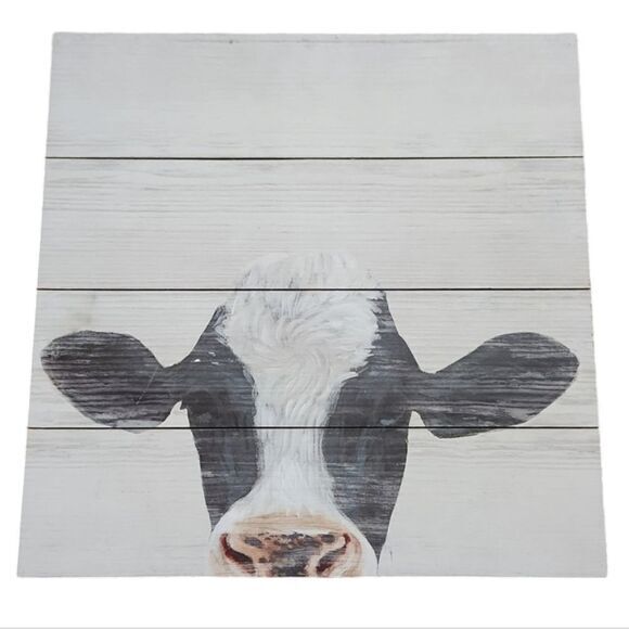 Other - Rustic Wood Farmhouse Cow Wall‎ Art 16"×16" inches